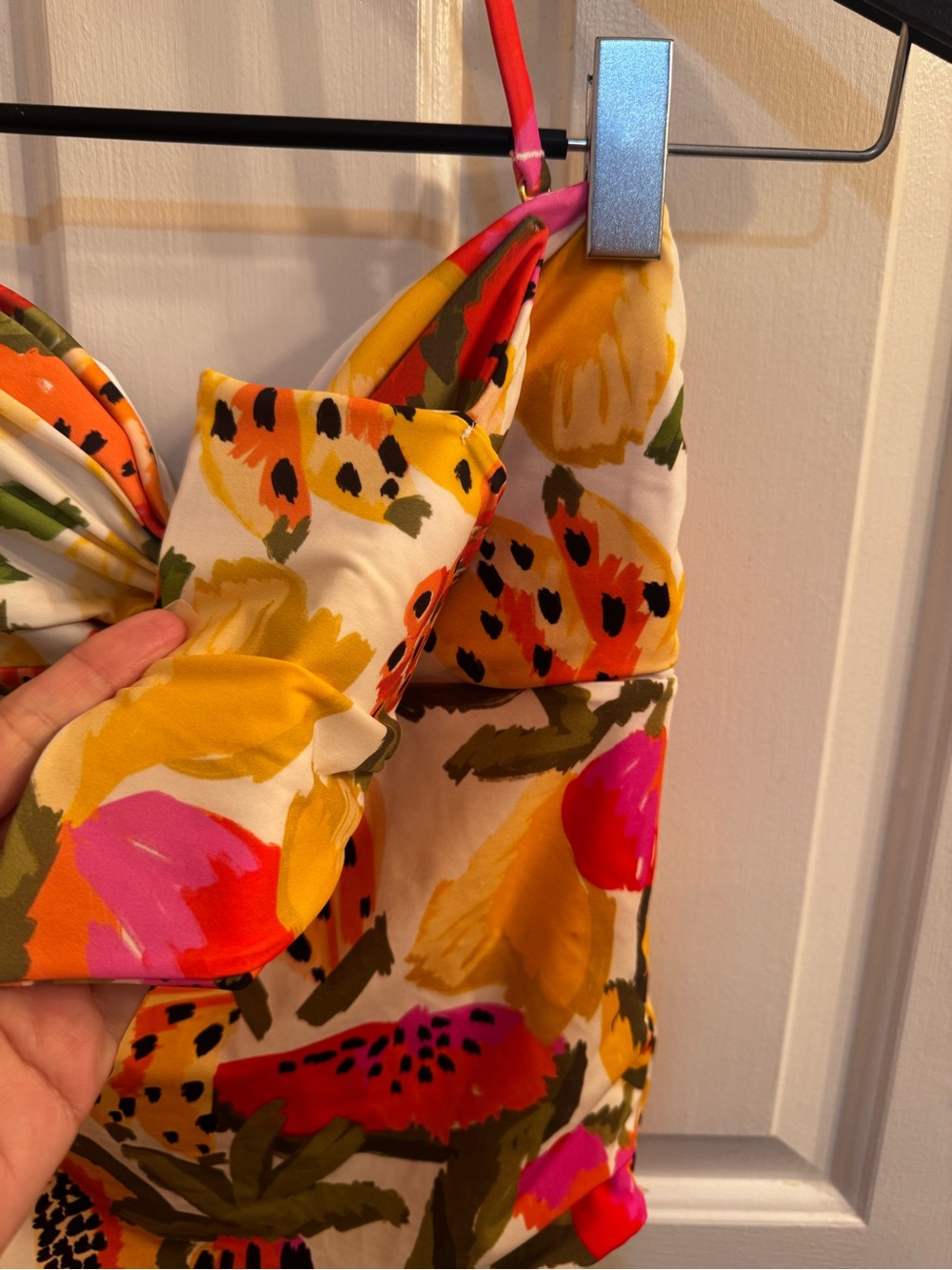 Farm Rio Papaya Fruits Paradise One-Piece Swimsuit Bathing Suit Sz Large - Picture 10 of 12